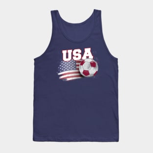 Vintage American Flag USA Soccer Ball Football Tank Top